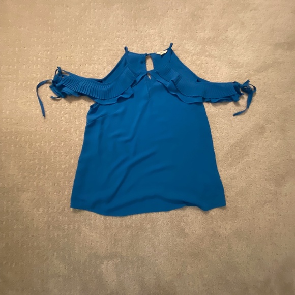 Blouse Cold Shoulder Blue Size Small by entro - Picture 3 of 4